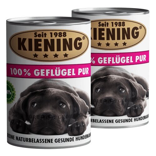 Getreidefreies Hundefutter 100 % Geflügel pur - Kiening 410 g