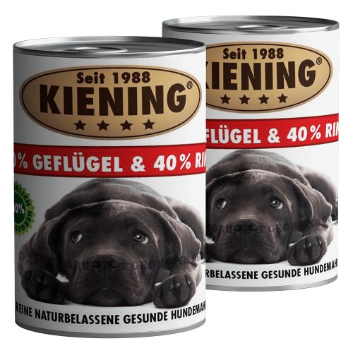 Getreidefreies Hundefutter Geflügel & Rind - Kiening 410 g