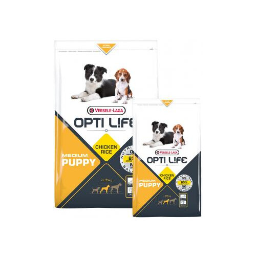 Hundefutter Puppy Medium glutenfrei Huhn - Opti Life 2,5 kg
