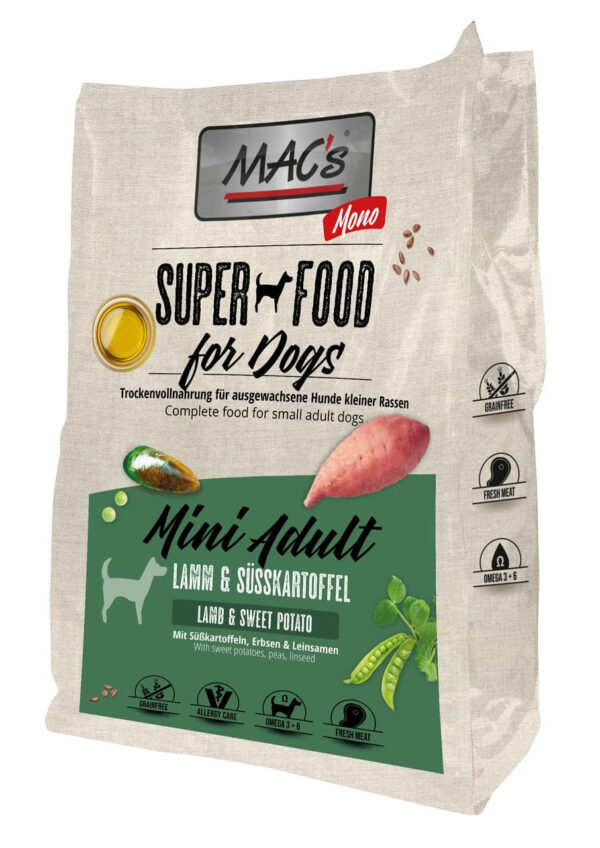 Trockenfutter Hund getreidefrei Monoprotein Lamm mini adult - MAC´s