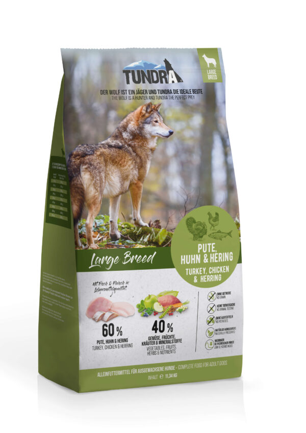 Hundefutter ohne Getreide Huhn, Pute, Hering - Tundra