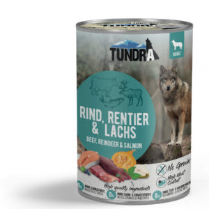 Hundefutter ohne Getreide Rind, Rentier, Lachs - Tundra