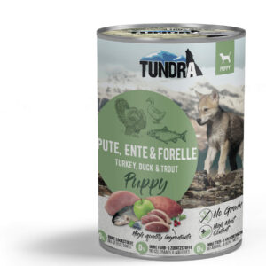 Puppy Hundefutter ohne Getreide Pute, Ente, Forelle - Tundra